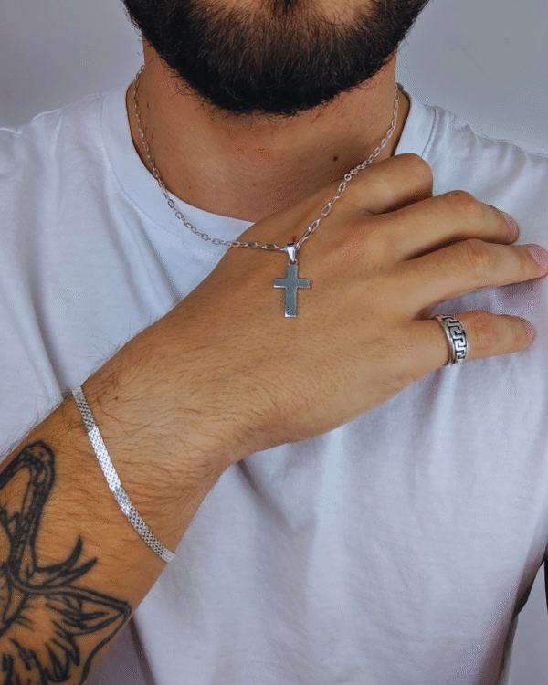 Conjunto Forcet Ovale + Dije cruz chata 22mm - Image 2